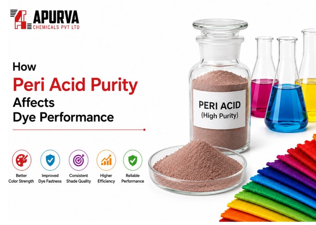 Peri Acid Purity and Dye Performance High-purity Peri Acid powder used in dye manufacturing to improve color strength, shade consistency, and overall dye performance.